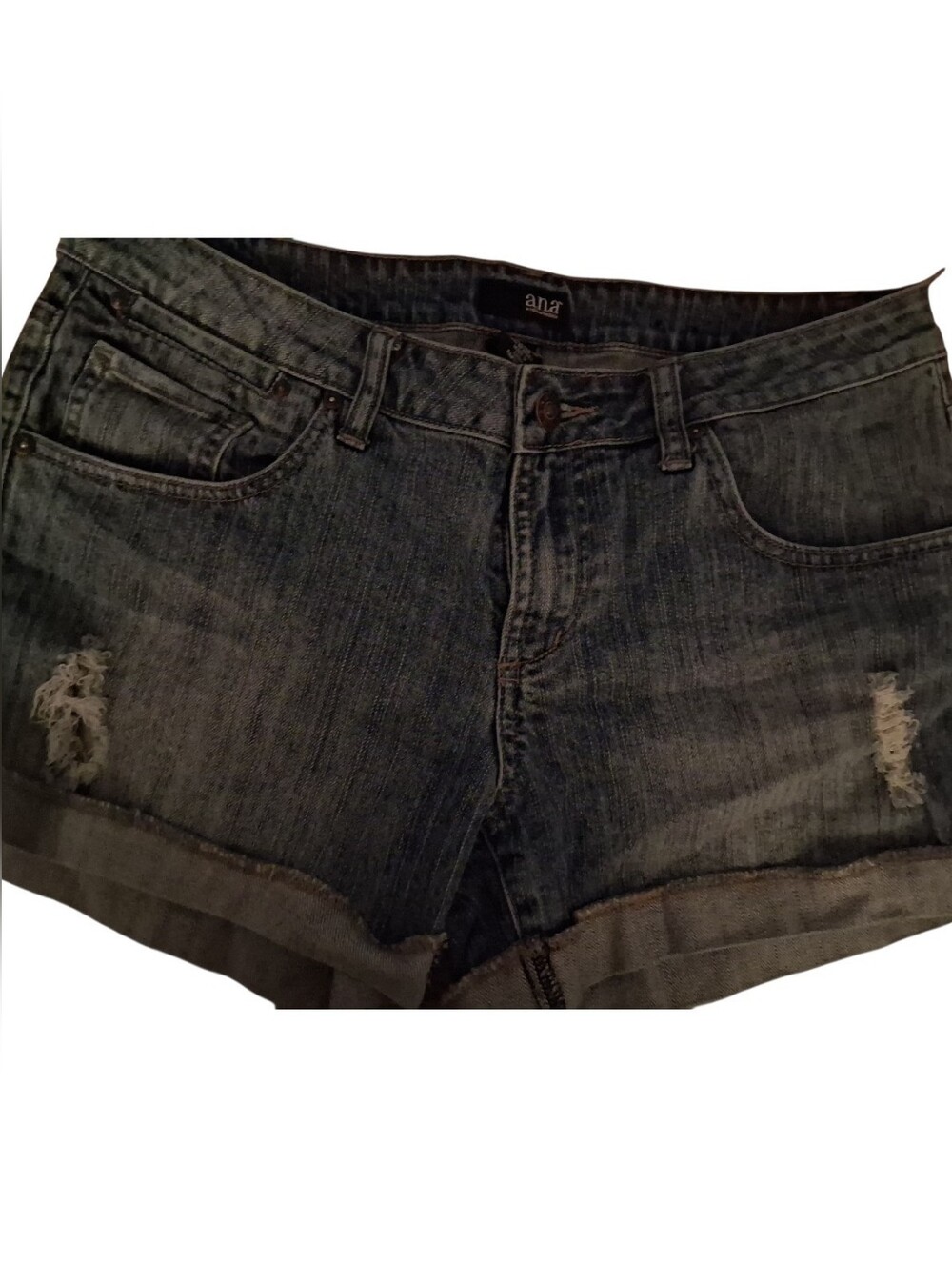 a.n.a Distressed Light Blue Denim Shorts